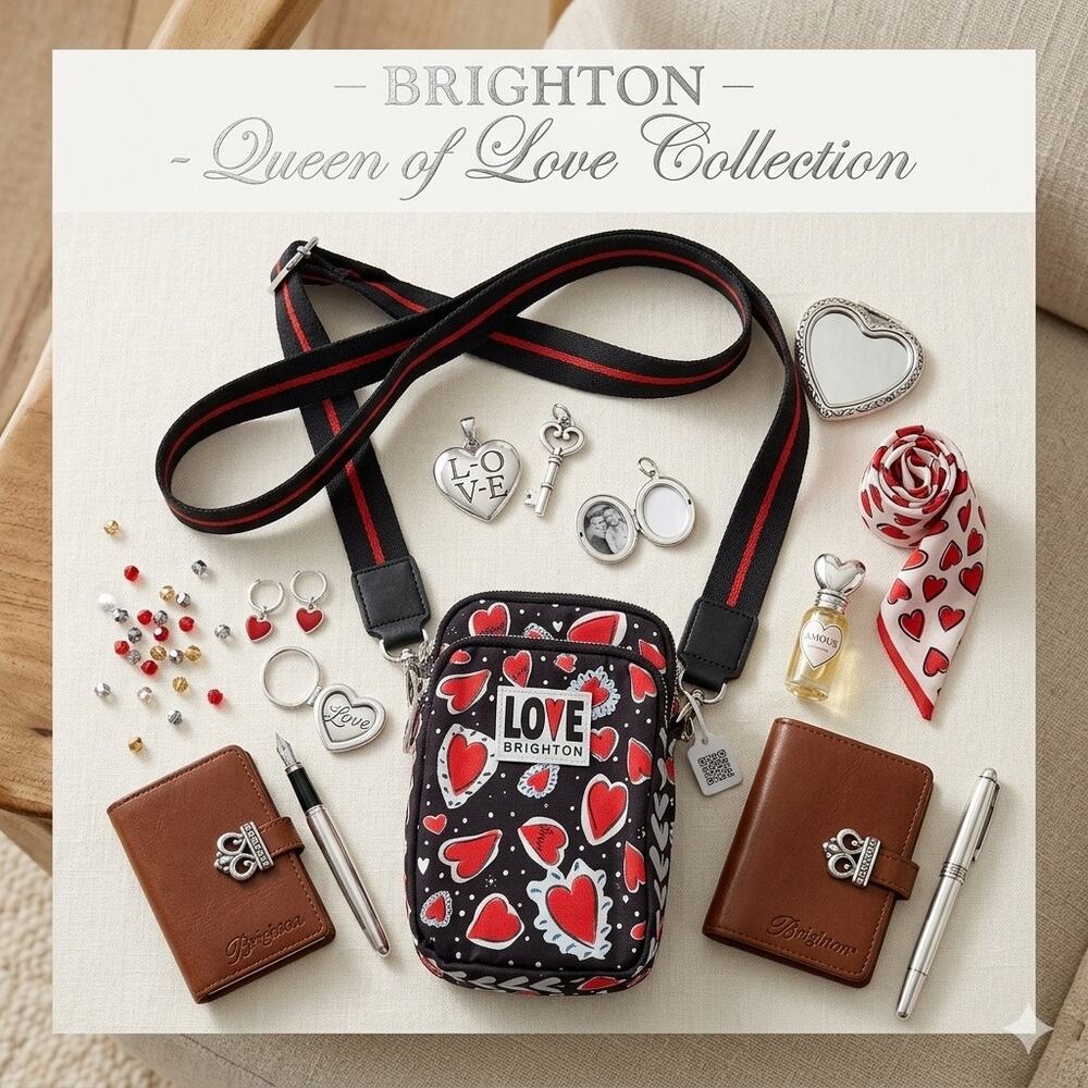 Brighton "Hearts a Flutter" Utility Bag Crossbody